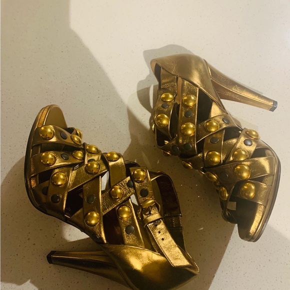Gucci Gold Stud Ankle Bootie - Picture 3 of 5